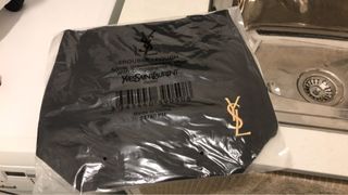 Authentic YSL perfume gift black thick canvas tote bag