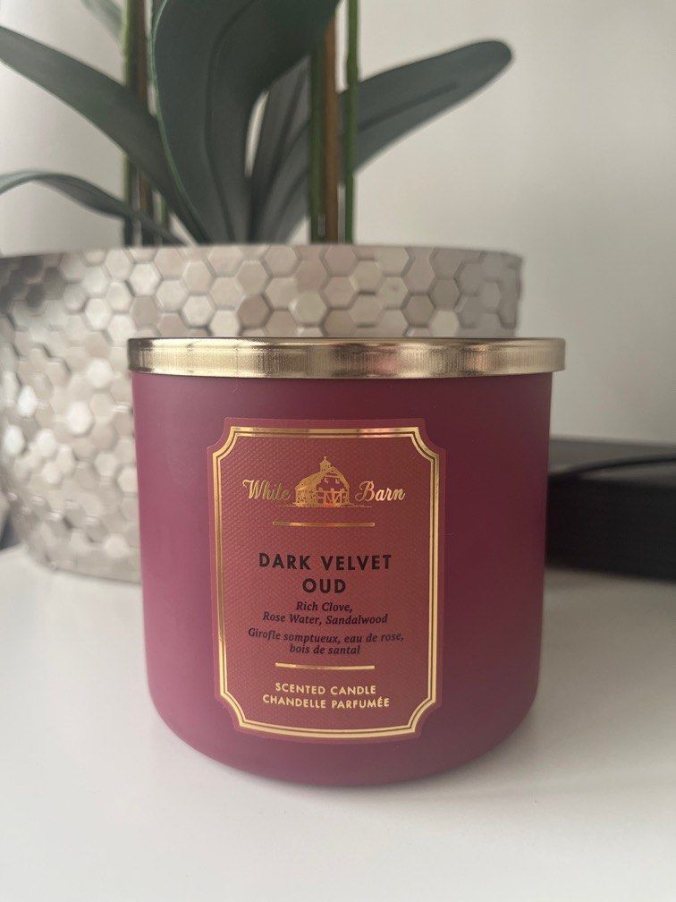 Bath & Body Works Candle Dark Velvet Oud, Furniture & Home Living, Home