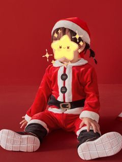 Balabala嬰兒BB紅色聖誕老人造型服裝服飾 嬰兒長袖天鵝連身夾衣 Baby Christmas clothes /party衫