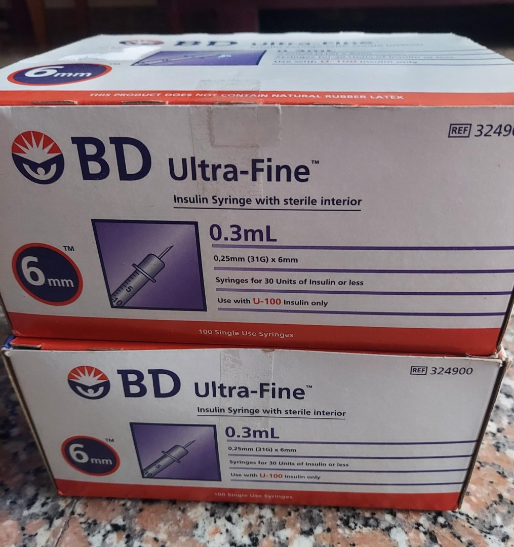 BD UltraFine Insulin Syringe 6mm Needle (0.3mL), Health & Nutrition