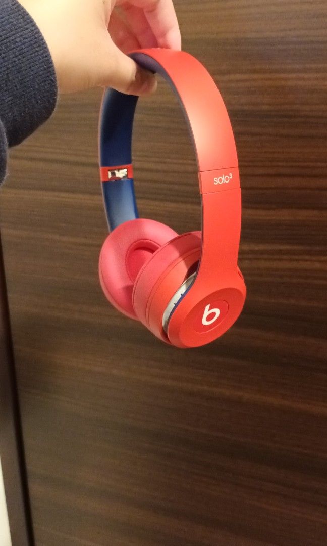 beats solo3 wireless 頭戴式藍牙耳機學院紅, 耳機及錄音音訊設備, 頭