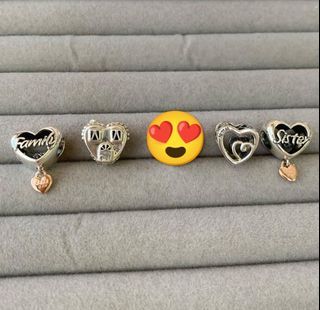 BIG SALE🌟 AUTH PANDORA FAMILY HEART CHARM, HOUSE HEART CHARM, SISTER HEART CHARM & MOM HEART CHARM 980 each, promo: buy 3 charms 2699 only