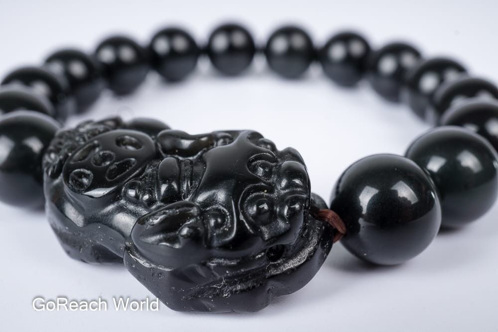 Citrine and Black Obsidian Bracelet