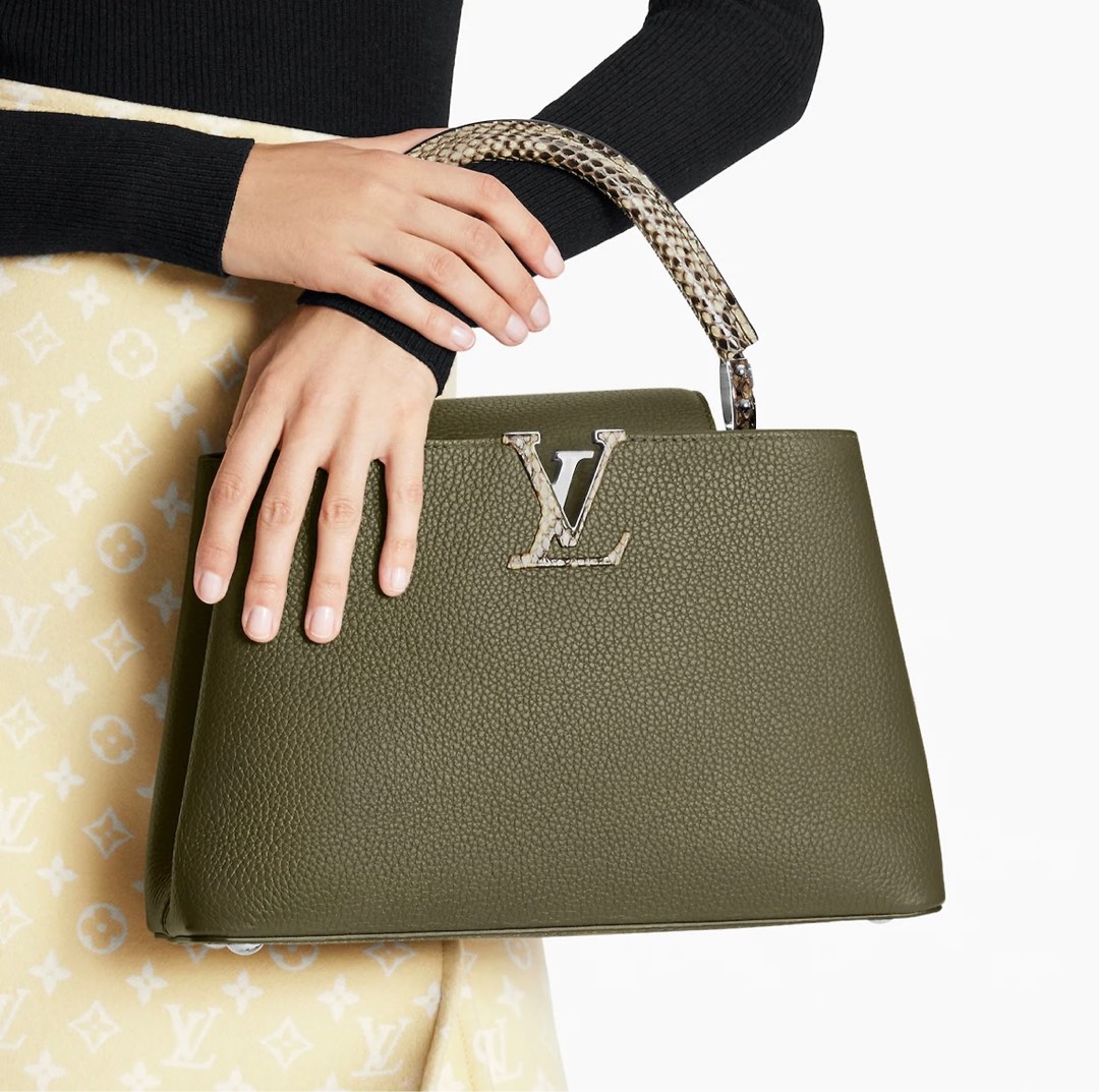 Louis Vuitton Limited Edition Capucines MM Leather and Python Bag