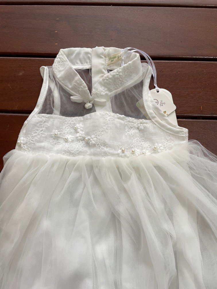 White tulle on sale baby dress
