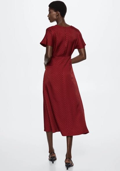 Mango red cheap midi dress