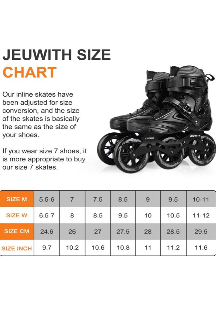 [Brand New] Jeuwith 3WD Rollerblade Inline Skates, Sports Equipment