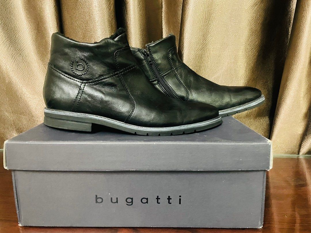 Mens black hotsell leather winter boots