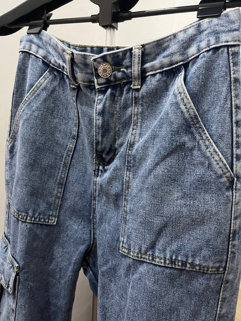Cargo Pants Denim, Women's Fashion, Bottoms, Jeans on Carousell
