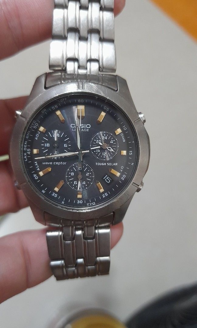 Casio wave ceptor solar perpetual calendar TITANIUM 鈦金屬 卡西歐 電波 太陽能 萬年曆