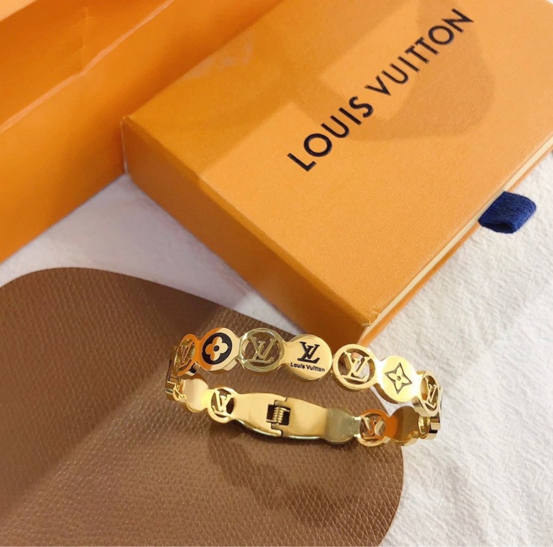 Korean LV Bracelet Titanium Steel Letter Louis Vuitton Bangle uple