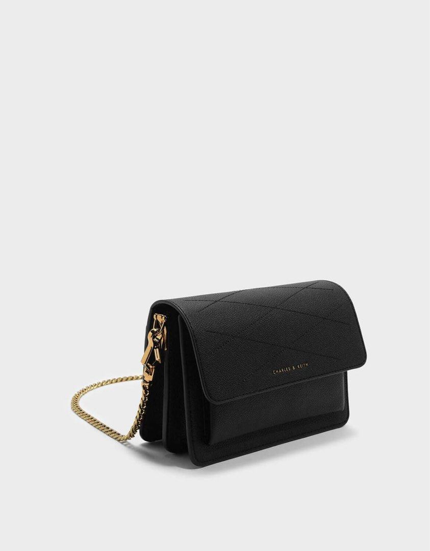 CHARLES KEITH Top Stitch Detail Crossbody Bag Luxury Bags Wallets on Carousell
