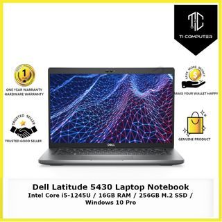 DELL LATITUDE 5430 INTEL CORE I5-1245U 16GB RAM M.2 256GB SSD WIN10 PRO 14 INCH FHD LAPTOP