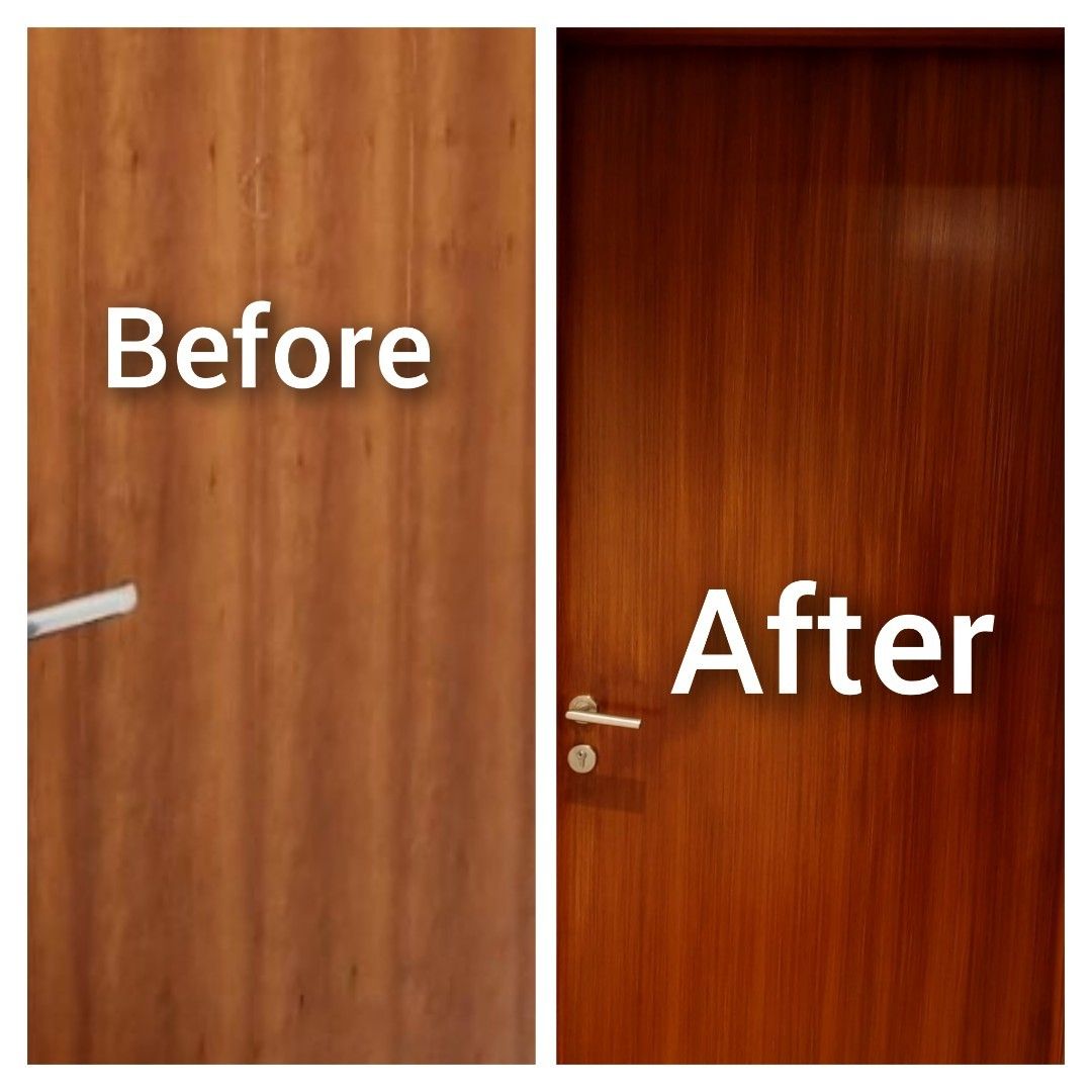 Door Sanding varnishing Door painting Door Refurbishing service HDB