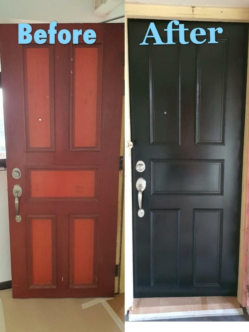 Door Sanding varnishing Door painting Door Refurbishing service HDB