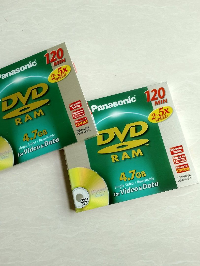 DVD Ram Panasonic 4.7Gb (2pcs), Hobbies & Toys, Music DVD Ram Panasonic 4.7Gb (2pcs), Hobbies & Toys, Music