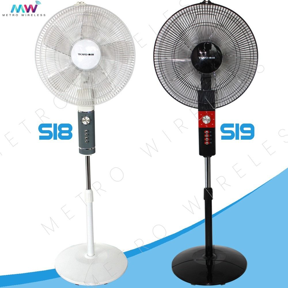 Electric Fan 16" Stand Fan Strong Wind 5 Blades ThreeSpeeds w/ Timer