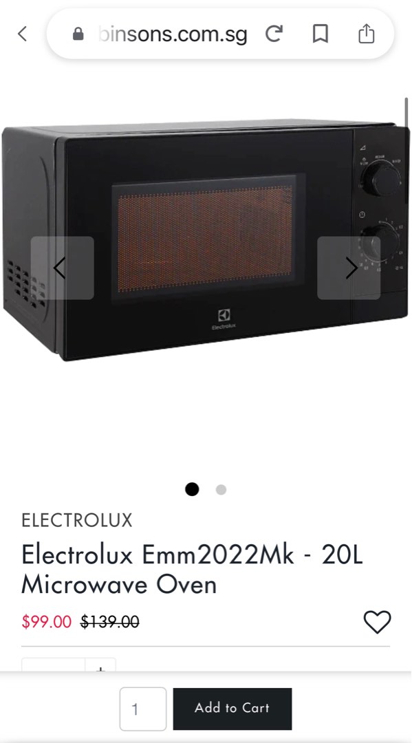 electrolux emm2022mk microwave oven