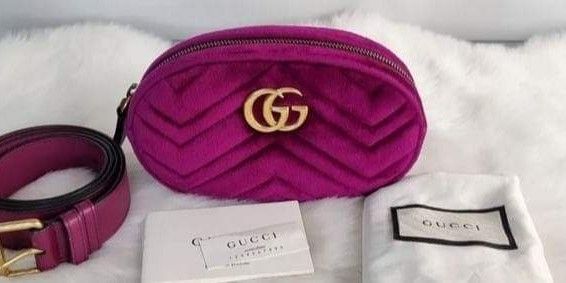 GUCCI MARMONT RED BELT BAG, Luxury, Bags & Wallets on Carousell