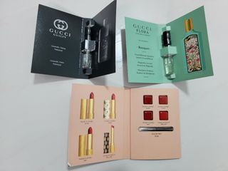 Gucci perfume and lipstick samples