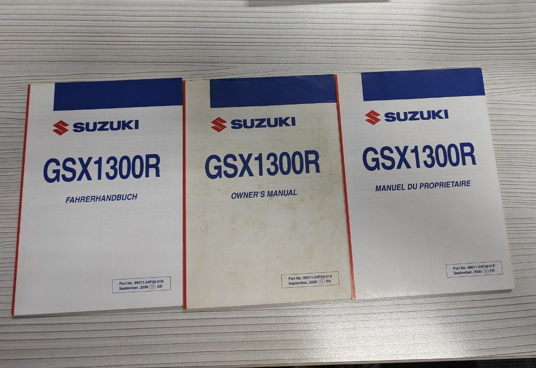 hayabusa GSX1300R OWNERS MANUAL, Motorcycles, Motorcycle Accessories on  Carousell