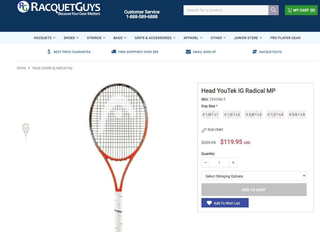 Head Youtek IG Radical MP, Sports Equipment, Sports & Games