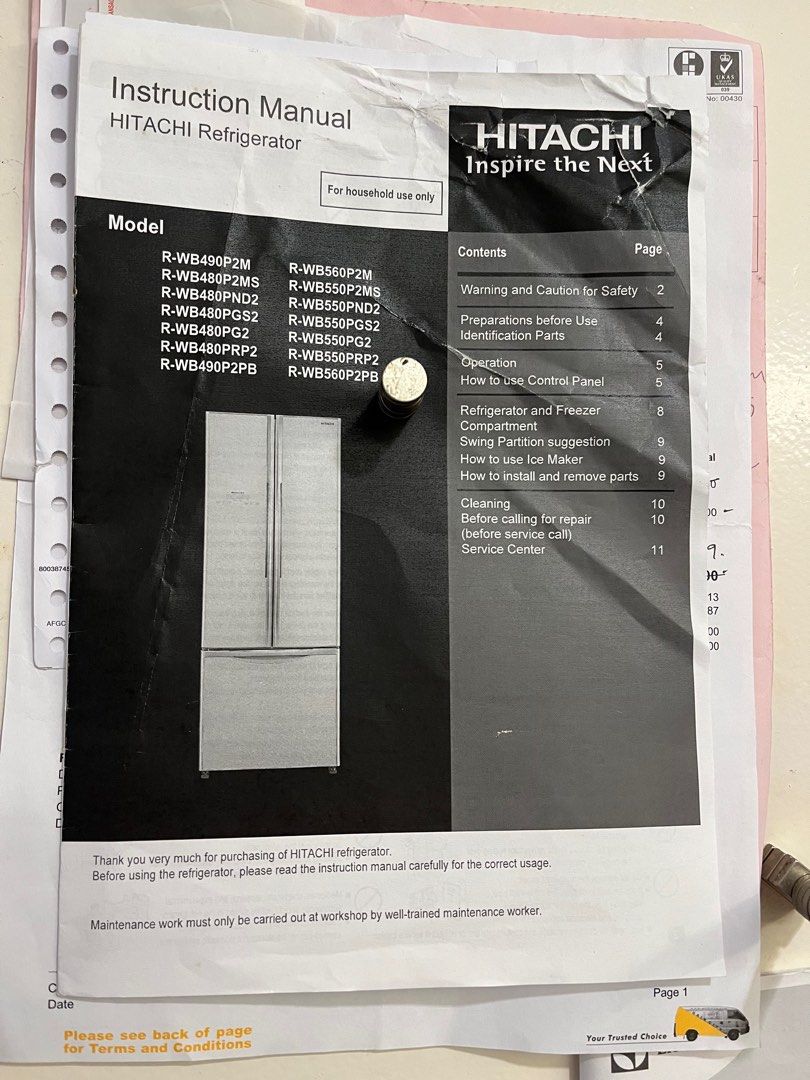 hitachi 3 door fridge TV Home Appliances Kitchen Appliances