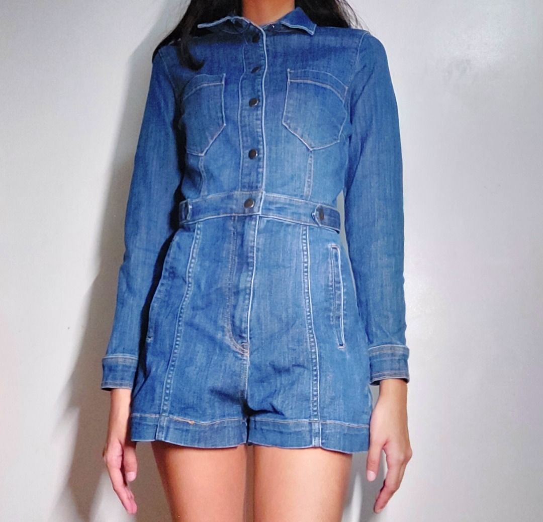 H&m top denim romper