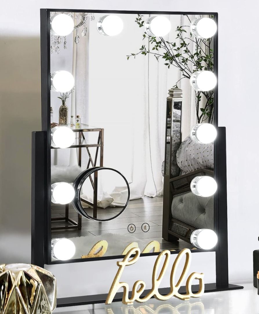 Hollywood Tabletop Vanity Mirror with Lights, Furniture & Home Living