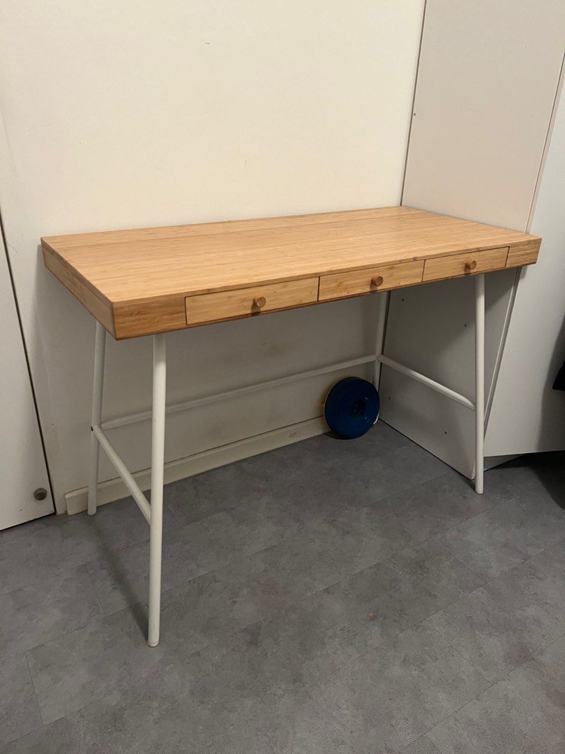 Ikea Bamboo Desk Study Table Computer Table, Furniture & Home Living