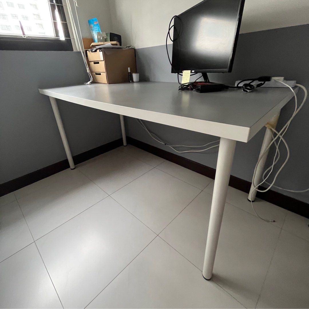 IKEA LINNMON / ADILS Study Desk, dark grey/white, 150x75cm, Furniture & Home Living, Furniture