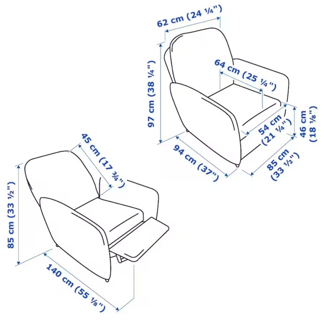 IKEA Recliner w Brand New Cover, Furniture & Home Living, Furniture, Chairs on Carousell