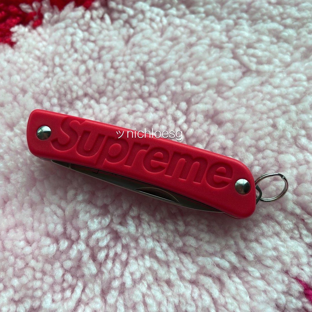 INSTOCK SUPREME X BOKER GLOW IN THE DARK KEYCHAIN KNIFE, Sports Equipment,  Hiking & Camping on Carousell