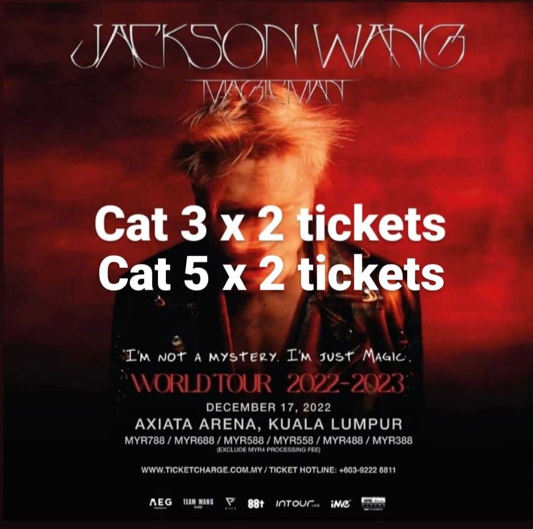 Jackson Wang Magicman World Tour Axiata Arena, Kuala Lumpur, Tickets