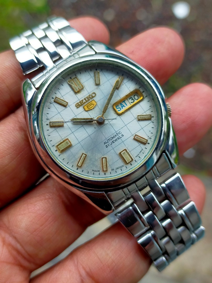 Jam Tangan Seiko 5 Automatic Japan Vintage Cal 7s26 Case Transparant., Fesyen Pria, Jam Tangan