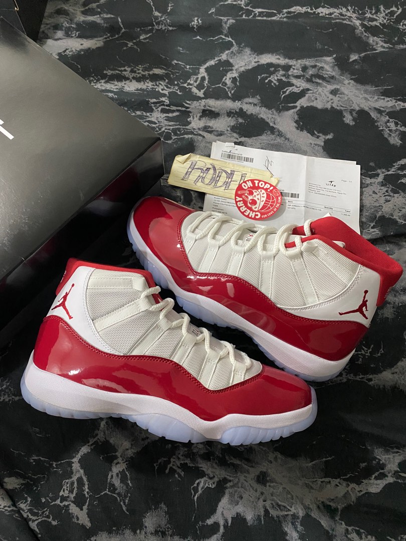 Jordan 11 Cherry Red/Varsity Red, Men's Fashion, Footwear, Sneakers on