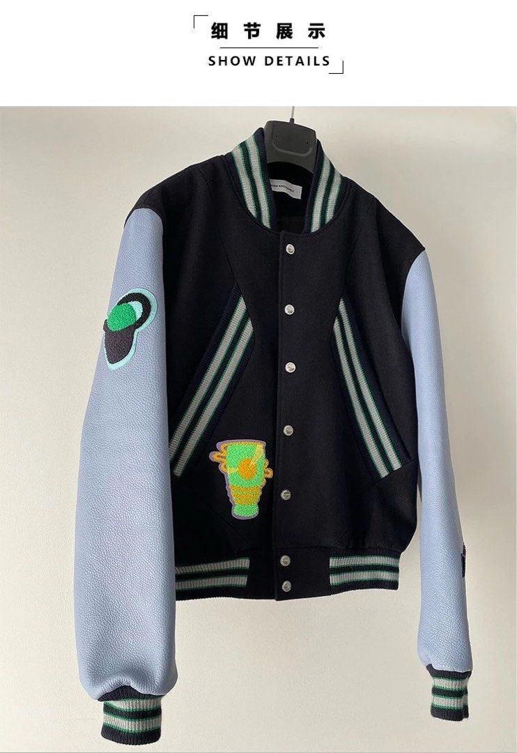 Kiko Kostadinov patch-detail varsity jacket