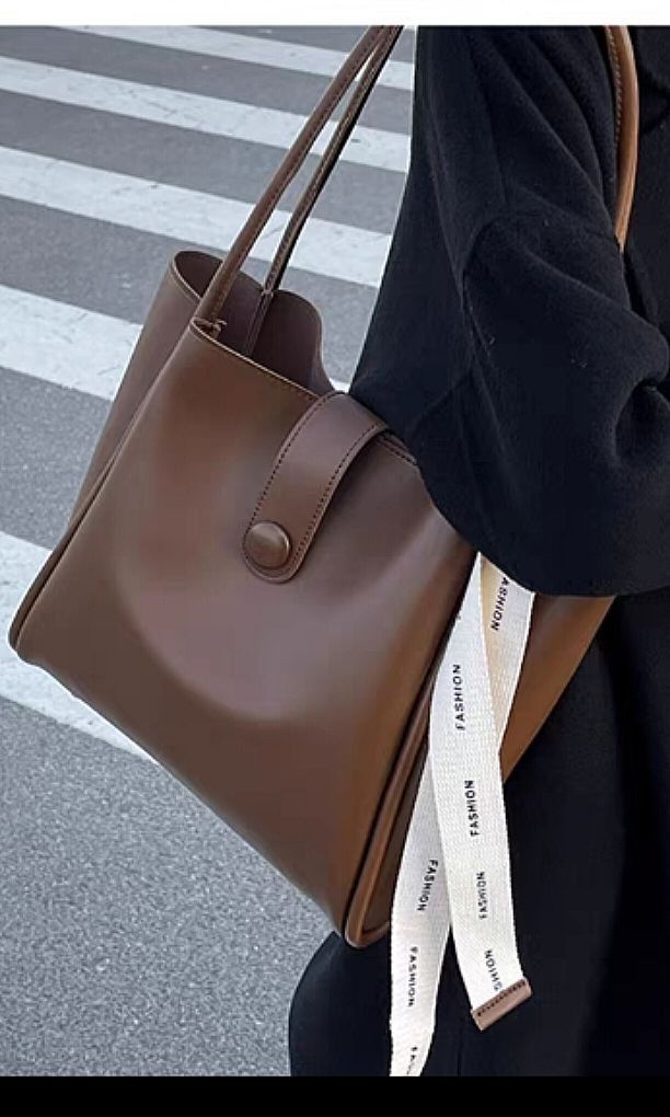 Korean leather clearance tote bag