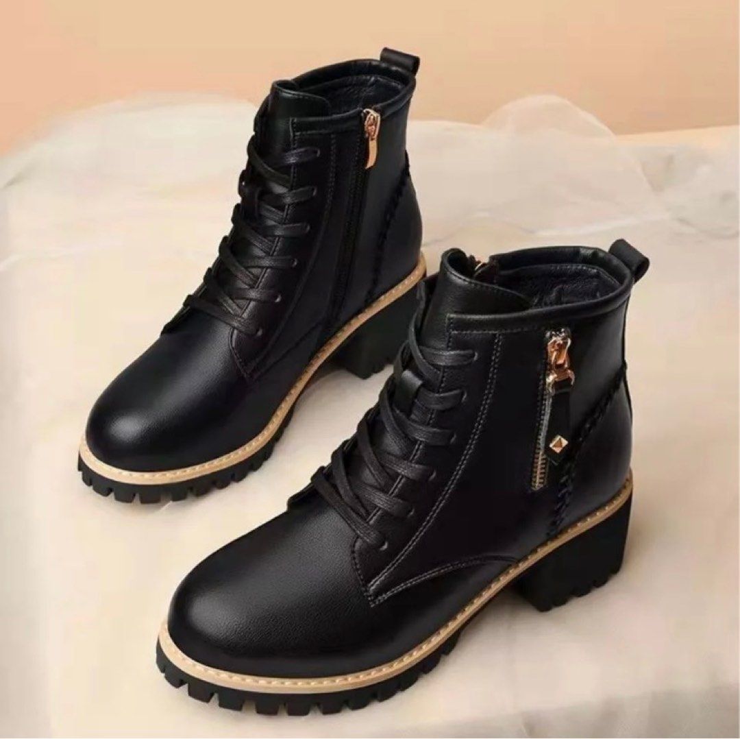 Gold black boots hot sale