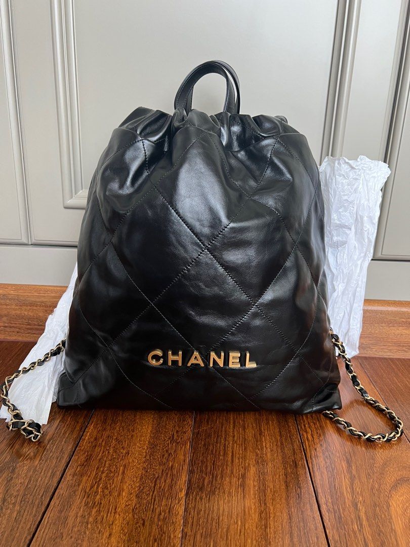 Chanel Bag Chanel Large Backpack Chanel Black Drawstring Dust Bag