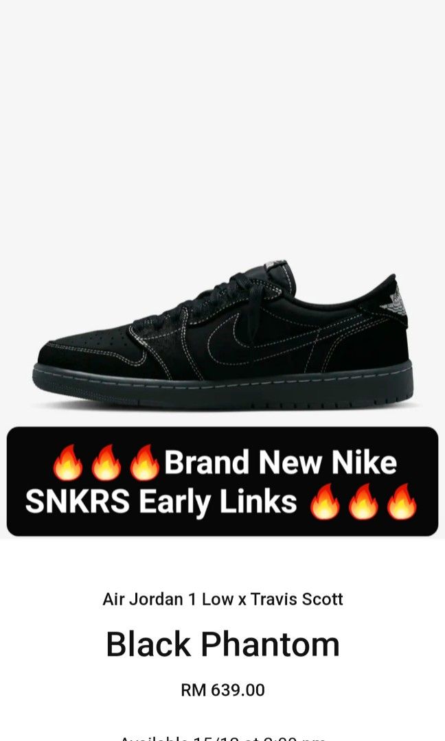 Travis scott nike snkrs clearance