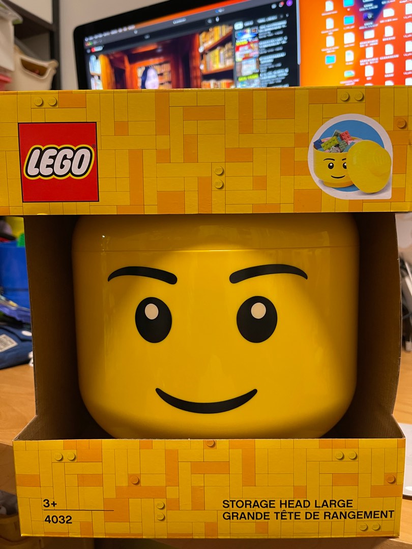 Lego storage head Large boy 全新, 興趣及遊戲, 玩具& 遊戲類- Carousell