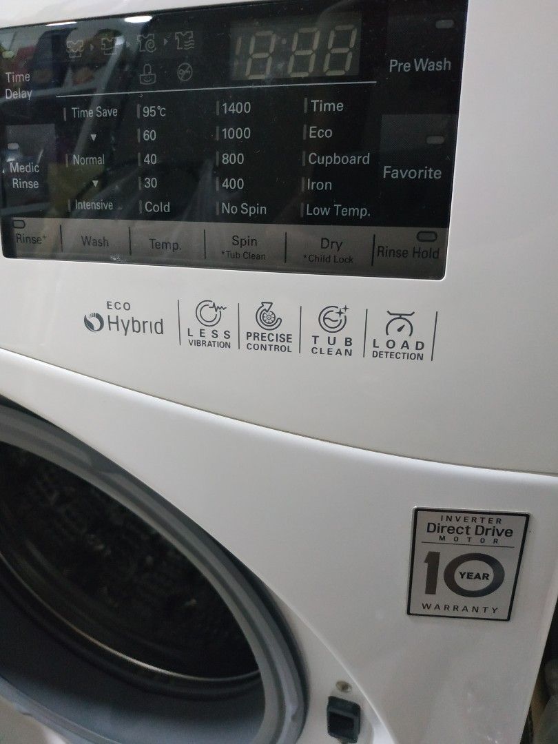 LG front loader washing machine + dryer, TV & Home Appliances, Washing