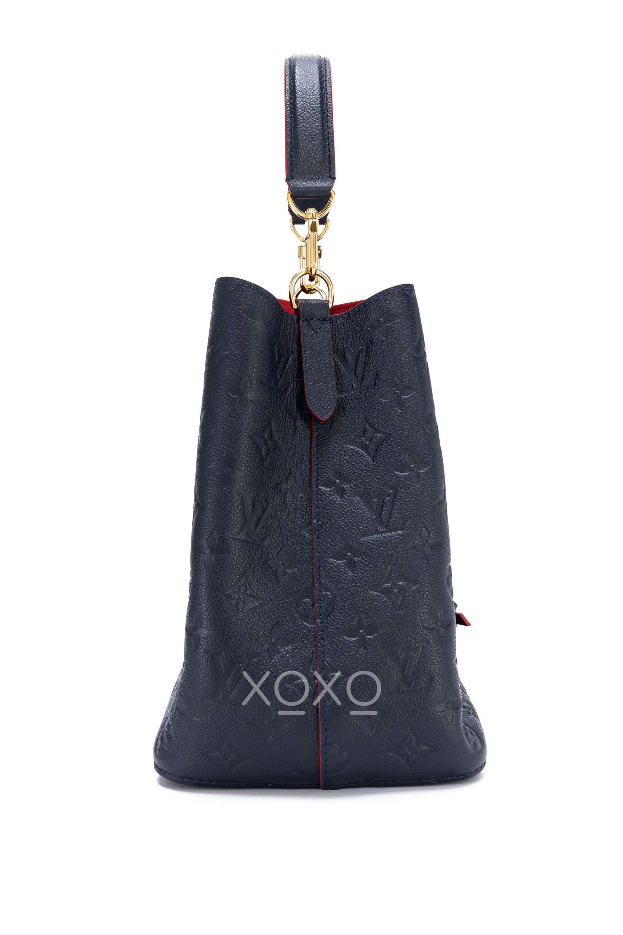 3D model Louis Vuitton Neonoe MM Bag Monogram Empreinte Navy Red Leather VR  / AR / low-poly