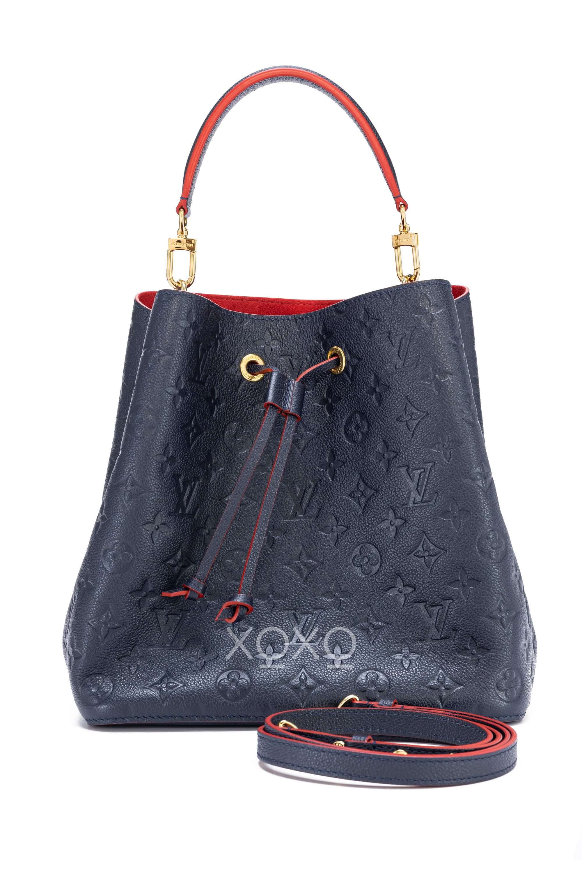 Authenticated Used Louis Vuitton Epi Neonoe Handbag Shoulder Bag M54365  Wine Red Navy Leather Women's LOUIS VUITTON
