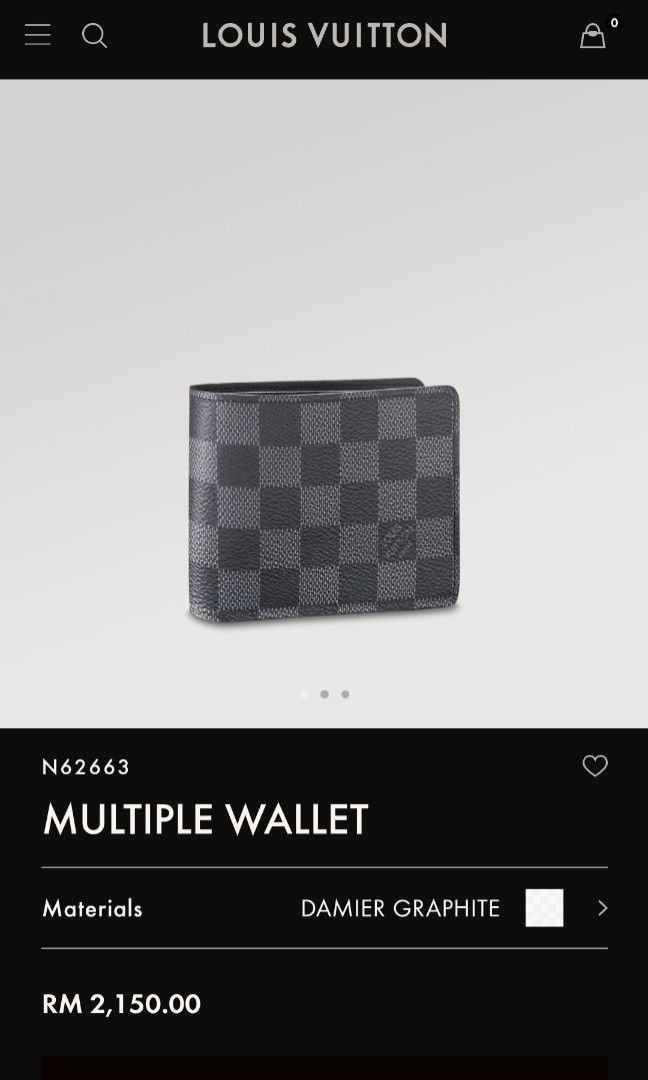LOUIS VUITTON Portefeiulle Multiple wallet N62663 Damier graphite
