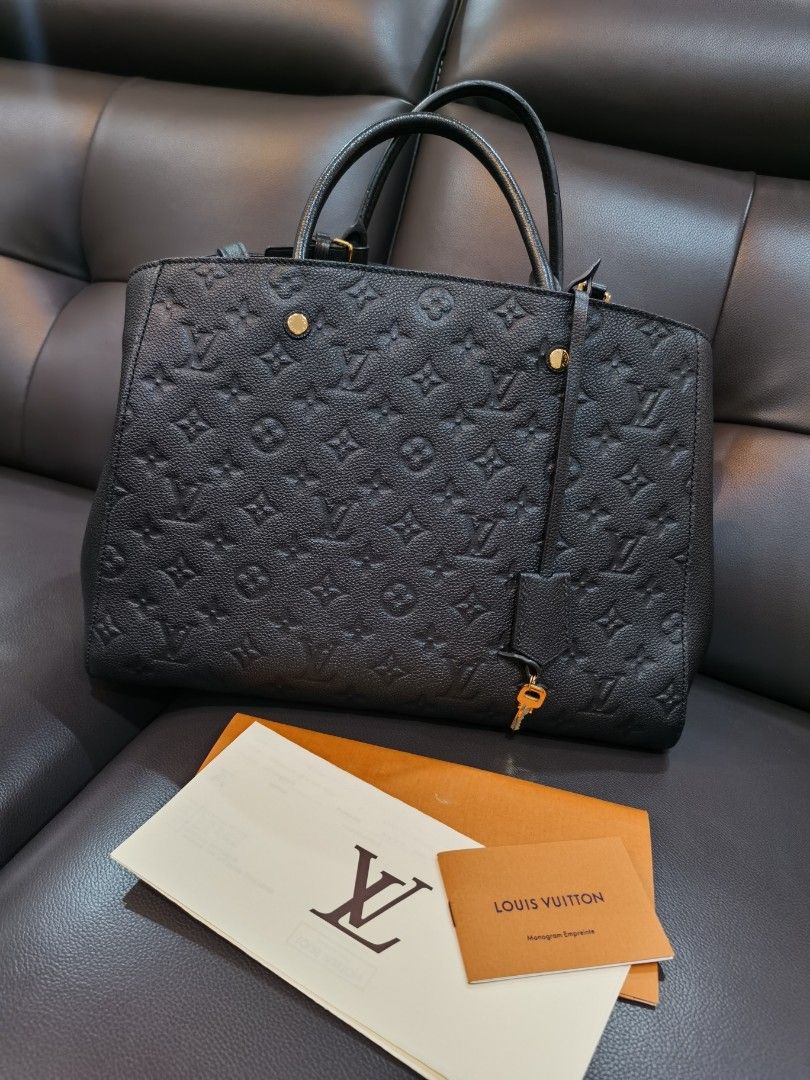 Louis Vuitton Black Monogram Empreinte Montaigne GM Bag