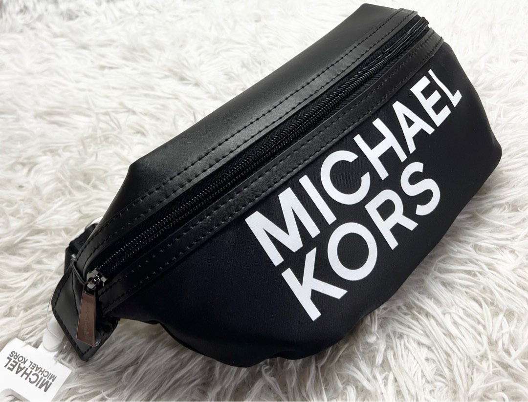 Michael Kors MK Unisex Black Nylon Belt Bag One Size Women s