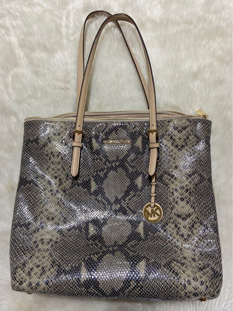 Michael kors snakeskin tote top