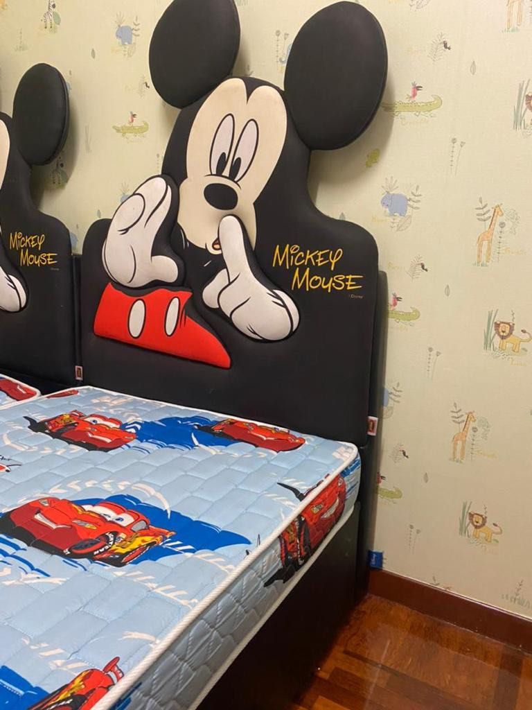 Mickey Mouse Disney Pixar (bed frame + matress), Furniture & Home ...